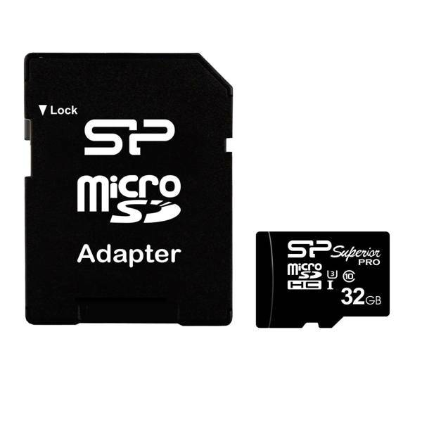 Silicon Power Superior Pro UHS-I U3 Class 10 90MBps microSDHC With Adapter - 32GB، کارت حافظه microSDHC سیلیکون پاور مدل Superior Pro کلاس 10 استاندارد UHS-I U3 سرعت 90MBps همراه با آداپتور SD ظرفیت 32 گیگابایت