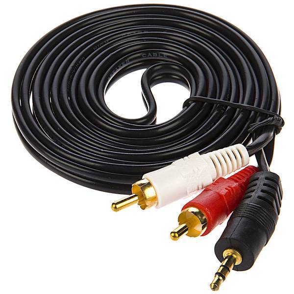TSCO TC 81 2 In 1 3.5mm To 2 RCA Plug Cable 2m، کابل تبدیل جک 3.5 میلی متری به دو RCA تسکو مدل TC 81 به طول 2 متر