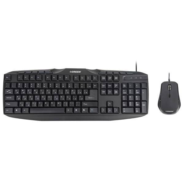 Green GKM-305 Keyboard and Mouse With Persian Letters، کیبورد و ماوس گرین مدل GKM-305 با حروف فارسی