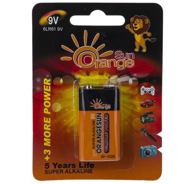 Orangesun Super Alkaline 9V Battery، باتری کتابی اورنج سان مدل Super Alkaline