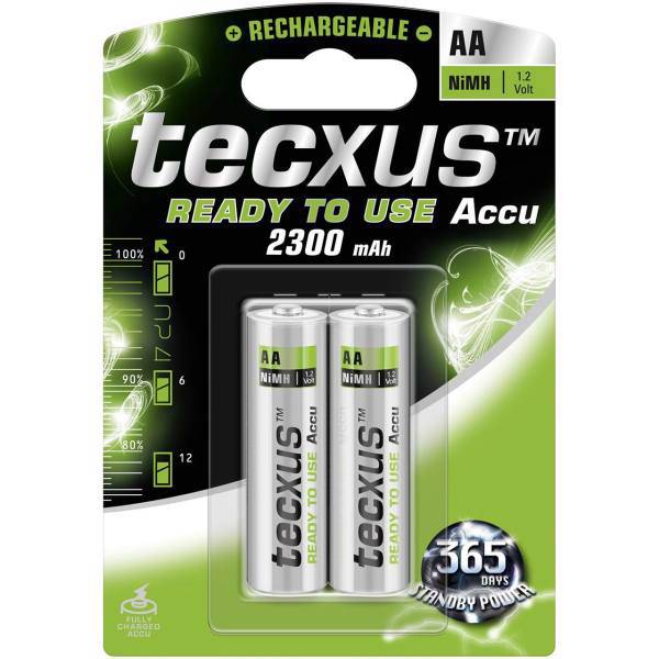Tecxus NiMh Rechargeable AA 2300 mAh Batteryack of 2، باتری قابل‌شارژ قلمی تکساس مدل Accu بسته‌ی 2 عددی