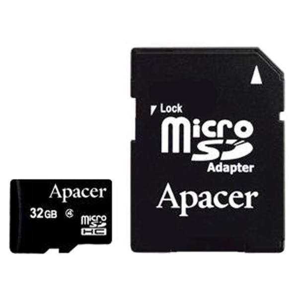 Apacer microSDHC 32GB Class 10 With Adapter، کارت حافظه میکرو اس دی اپیسر 32GB کلاس 10 با آداپتور