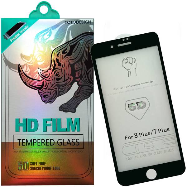 محافظ صفحه نمایش توتو دیزاین مدل 5D تمام چسب مناسب برای گوشی موبایل اپل iPhone 8/7 Plus