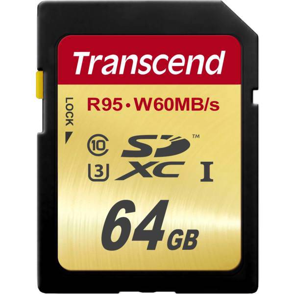 Transcend Ultimate UHS-I U3 Class 10 95MBps 633X SDXC - 64GB، کارت حافظه SDXC ترنسند مدل Ultimate کلاس 10 استاندارد UHS-I U3 سرعت 95MBps 633X ظرفیت 64 گیگابایت