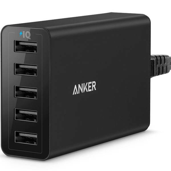 Anker PowerPort 5 40W 5-Port USB Wall Charger، شارژر دیواری 5 پورت انکر مدل PowerPort 5 40W
