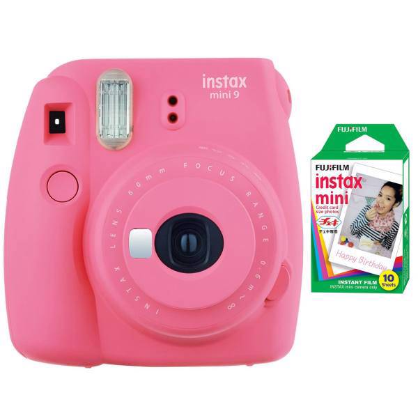 Fujifilm Instax Mini 9 Instant Camera With Mini Film، دوربین عکاسی چاپ سریع فوجی فیلم مدل Instax Mini 9 به همراه فیلم مخصوص