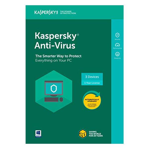 Kaspersky Antivirus 3 User 1 Year Software 2018، نرم‌افزار امنیتی کسپرسکی آنتی ویروس 3 کاربره 1 ساله 2018