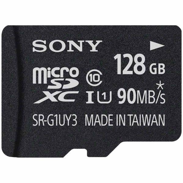 Sony SR-G1UY3A UHS-I U1 Class 10 90MBps microSDXC With Adapter 128GB، کارت حافظه microSDXC سونی مدل SR-G1UY3A کلاس 10 استاندارد UHS-I U1 سرعت 90MBps ظرفیت 128 گیگابایت همراه با آداپتور SD
