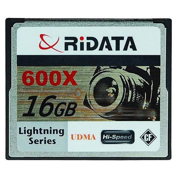 RiData Lightning Series 600X CF - 16GB، کارت حافظه CF ری دیتا مدل Lightning Series سرعت 600X ظرفیت 16 گیگابایت