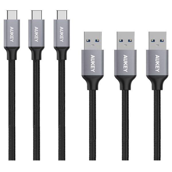 Aukey CB-CMD1 USB To USB-C 1m، کابل تبدیل USB به USB-C آکی مدل CB-CMD1 طول 1 متر