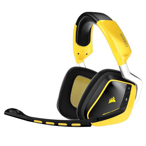 Corsair VOID Wireless Dolby 7.1 RGB Yellow Jacket Gaming Headset، هدست مخصوص بازی کورسیر مدل VOID Wireless Dolby 7.1 RGB Yellow Jacket