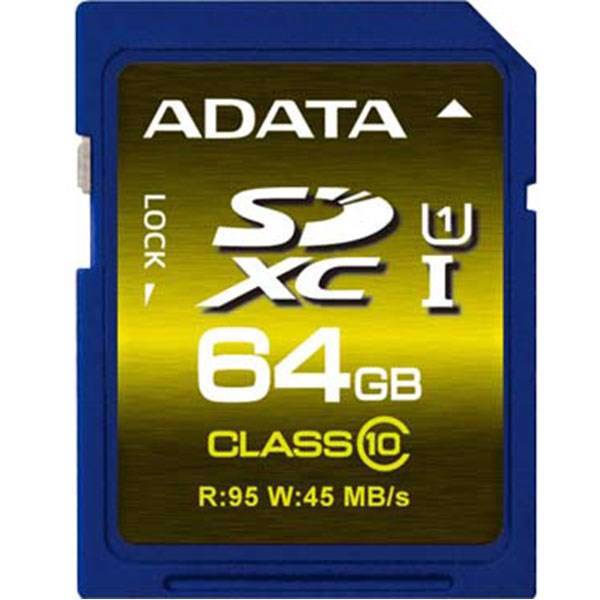 Adata Premier Pro SDXC 64GB UHS-I U1 Class 10، کارت حافظه ای دیتا Premier Pro SDXC 64GB UHS-I U1 Class 10