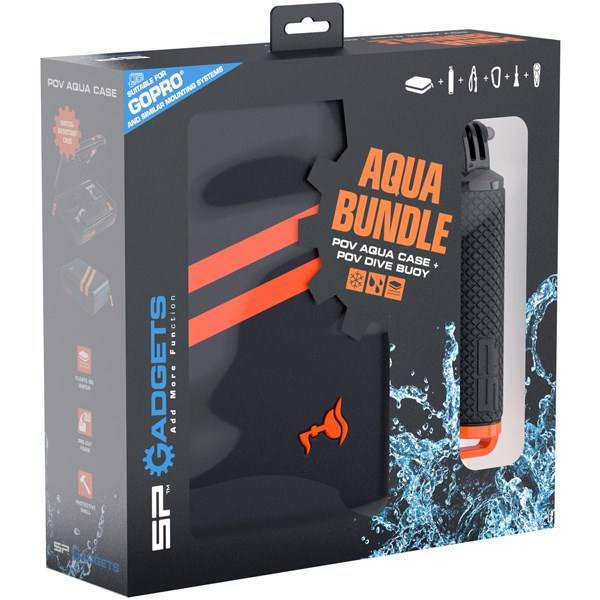 Sp Gadget Aqua Bundle POV AQUA CASE+POV DIVE BUOY، مجموعه مونوپاد و کیس Sp-Gadget مدل آکوا باندل به همراه کیس مخصوص دوربین های گوپرو و پایه پاو دایو بوی