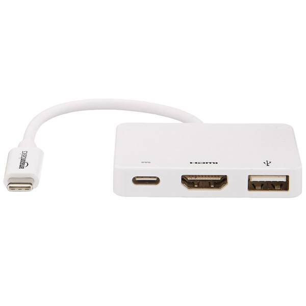 AmazonBasics L6LUD005-CS-R USB-C to USB /USB-C/HDMI Adapter، مبدل USB-C به USB /USB-C/HDMI آمازون بیسیکس مدل L6LUD005-CS-R