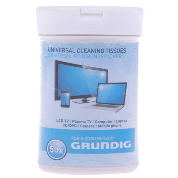 Grundig 38677 Universal Cleaning Tissues Pack Of 50، دستمال تمیز کننده گروندیگ مدل 38677 بسته 50 عددی