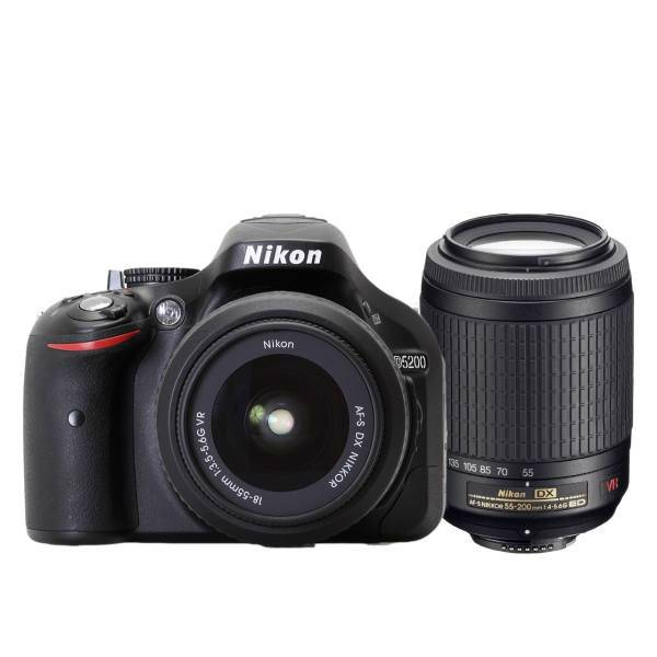 Nikon D5200 With 18-55 mm VRII And 55-200 mm VRII Digital Camera، دوربین دیجیتال نیکون مدل D5200 به همراه لنز 55-18 و 200-55 میلی متر