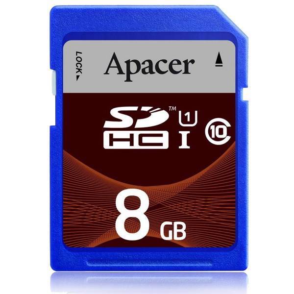 Apacer Memory Card SDHC UHS-I Class 10 - 8GB، کارت حافظه اس دی اپیسر کلاس 10 - 8 گیگابایت