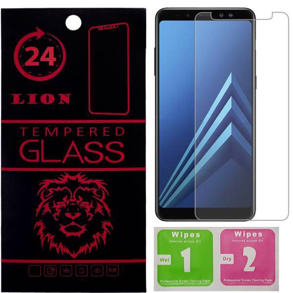 LION 2.5D Full Glass Screen Protector For Samsung A8 2018، محافظ صفحه نمایش شیشه ای لاین مدل 2.5D مناسب برای گوشی سامسونگ A8 2018