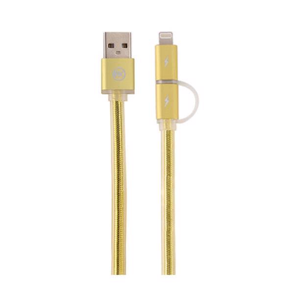 WK Aurora Flat USB To microUSB/Lightning Cable 1.5m، کابل تبدیل USB به microUSB/لایتنینگ دبلیو کی مدل Aurora طول 1.5 متر