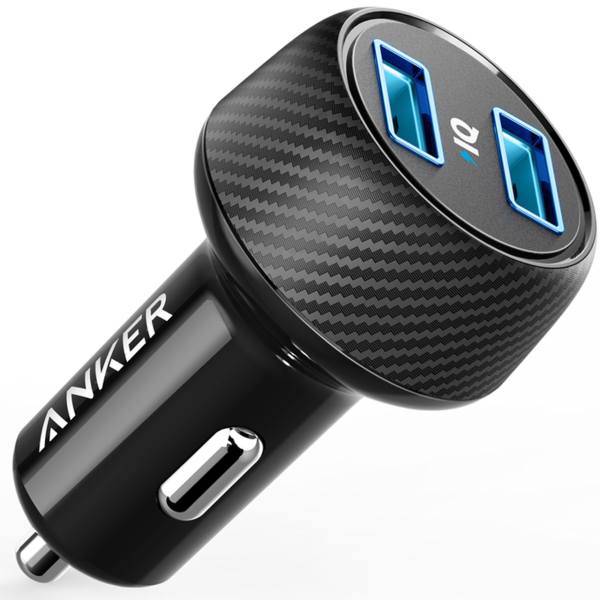 Anker A2212 PowerDrive Elite 2 Ports Car Charger، شارژر فندکی انکر مدل A2212 PowerDrive Elite 2 Ports