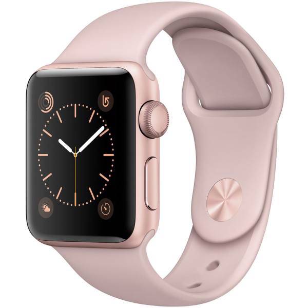 Apple Watch Series 2 38mm Rose Gold Aluminum Case with Pink Sand Sport Band، ساعت هوشمند اپل واچ سری 2 مدل 38mm Rose Gold Aluminum Case with Pink Sand Sport Band