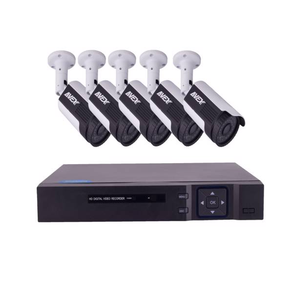 Camera security package for AVEX model AV-218-2MP-5B، سیستم امنیتی اوکث مدل AV-218-2mp-5B