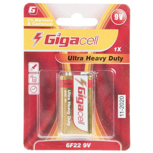 Gigacell Ultra Heavy Duty 9V Battery، باتری کتابی گیگاسل مدل Ultra Heavy Duty