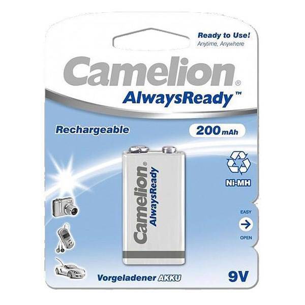 Camelion Always Ready 9V 200mAh، باتری کتابی قابل شارژ کملیون 200mAh