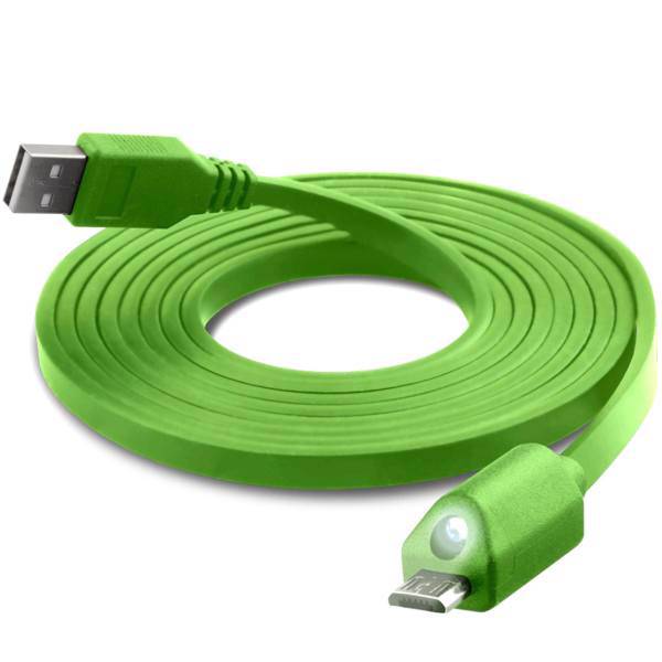 Naztech LED USB To microUSB Cable 1.8m، کابل تبدیل USB به microUSB نزتک مدل LED به طول 1.8 متر