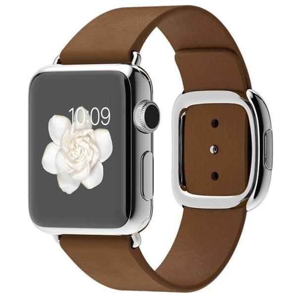 Apple Watch 38mm Stainless Steel Case with Brown Modern Buckle، ساعت مچی هوشمند اپل واچ مدل 38mm Stainless Steel Case with Brown Modern Buckle