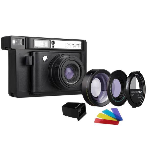 Lomography Wide Black Instant Camera With Lenses، دوربین چاپ سریع لوموگرافی مدل Wide Black به همراه دو لنز