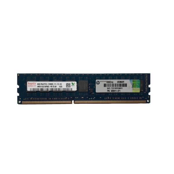 8GB 1x8GB Dual Rank x8 PC3- 12800E DDR3-1600 Unbuffered، رم سرور DDR3 دوکاناله 1600 مگاهرتز ECC اچ پی مدل PC3-12800E ظرفیت 8 گیگابایت