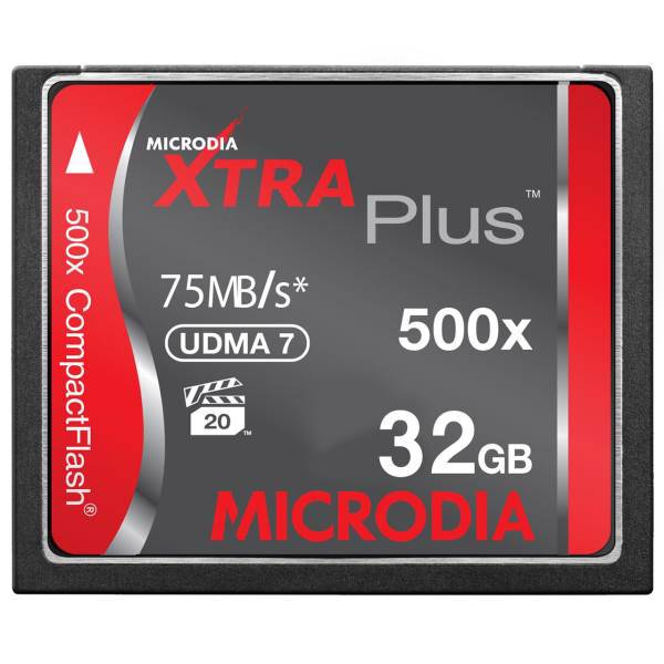 Microdia Xtra Plus CompactFlash 500X 75MBps - 32GB، کارت حافظه CompactFlash مایکرودیا مدل Xtra Plus سرعت 500X 75MBps ظرفیت 32 گیگابایت