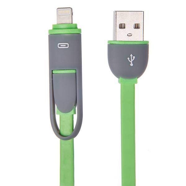 TSCO 2 In 1 USB To Lightning/microUSB Cable 1m، کابل تبدیل USB به لایتنینگ/microUSB تسکو طول 1 متر