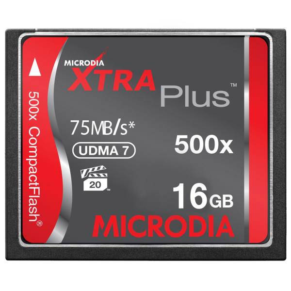 Microdia Xtra Plus CompactFlash 500X 75MBps - 16GB، کارت حافظه CompactFlash مایکرودیا مدل Xtra Plus سرعت 500X 75MBps ظرفیت 16 گیگابایت