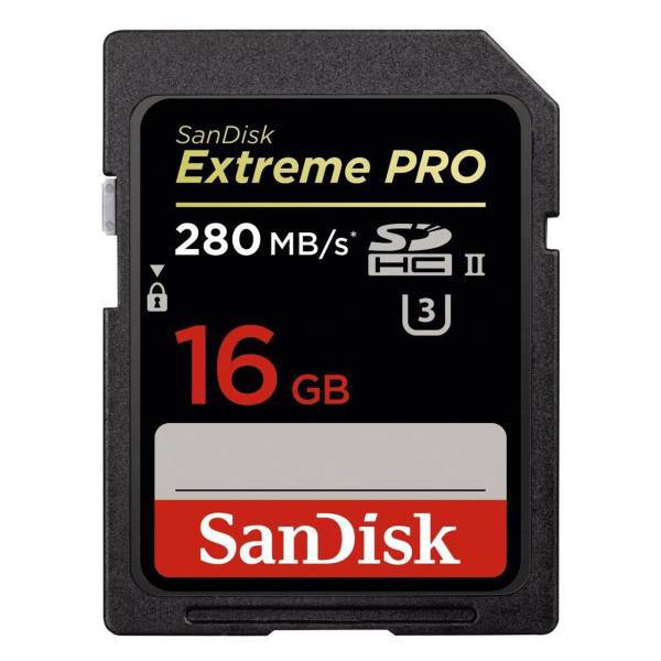 SanDisk Extreme Pro Class 10 UHS-II U3 1867X 280MBps SDHC - 16GB، کارت حافظه SDHC سن دیسک مدل Extreme Pro کلاس 10 استاندارد UHS-II U3 سرعت 1867X 280MBps ظرفیت 16 گیگابایت