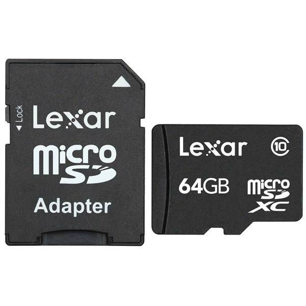 Lexar Class 10 microSDXC With Adapter - 64GB، کارت حافظه microSDXC لکسار کلاس 10 همراه با آداپتور SD ظرفیت 64 گیگابایت