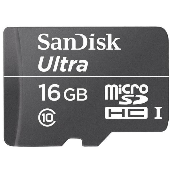 SanDisk Ultra UHS-I U1 Class 10 30MBps 200X microSDHC - 16GB، کارت حافظه microSDHC سن دیسک مدل Ultra کلاس 10 استاندارد UHS-I U1 سرعت 200X 30MBps ظرفیت 16 گیگابایت