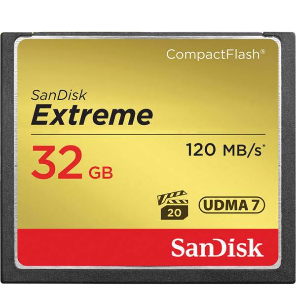 SanDisk Extreme CompactFlash 800X 120MBps - 32GB، کارت حافظه CompactFlash سن دیسک مدل Extreme سرعت 800X 120MBps ظرفیت 32 گیگابایت
