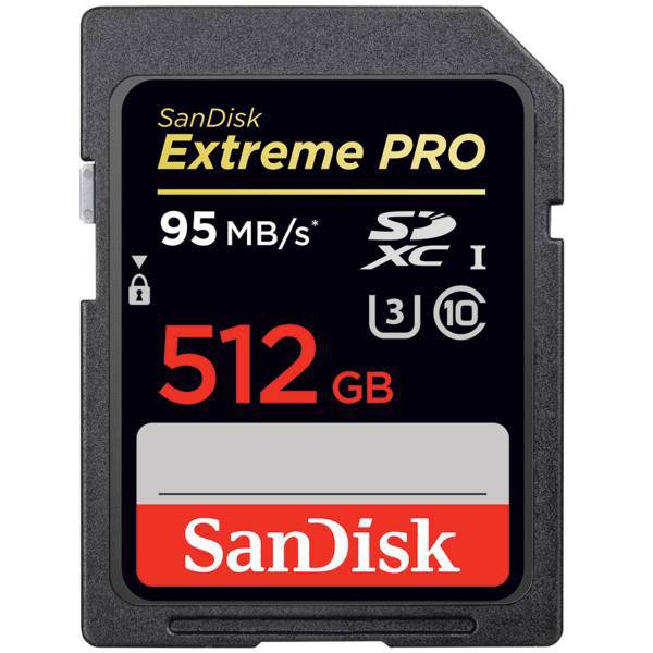 SanDisk Extreme Pro Class 10 UHS-I U3 633X 95MBps SDXC - 512GB، کارت حافظه SDXC سن دیسک مدل Extreme Pro کلاس 10 استاندارد UHS-I U3 سرعت 633X 95MBps ظرفیت 512 گیگابایت