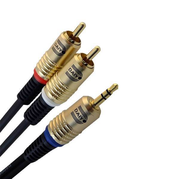Daiyo TA5504 Stereo 3.5mm To 2 RCA Cable 2m، کابل تبدیل جک 3.5 میلی متری به دو RCA دایو مدل TA5504 به طول 2 متر