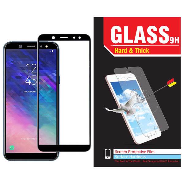 محافظ صفحه نمایش شیشه ای Hard and thick مدل فول چسب full Glue مناسب برای گوشی موبایل سامسونگ Galaxy A6 Plus 2018