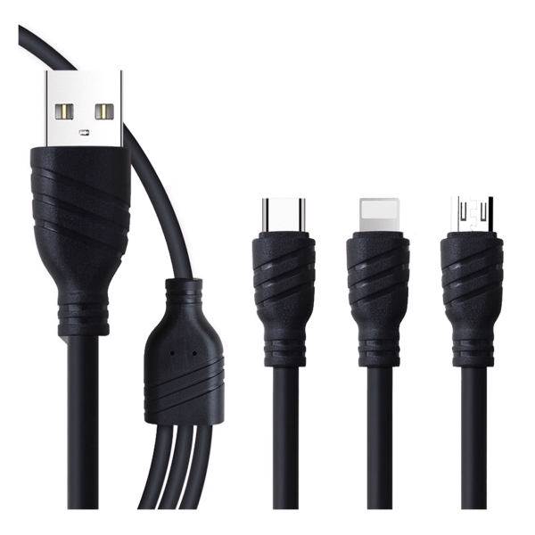 Awei CL-986 3in1 Fast Multi Charging Cable، کابل تبدیل USB به MicroUSB و type C و لایتنینگ اوی مدل CL-986 به طول 1 متر
