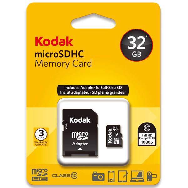 Kodak UHS-I U1 Class 10 50MBps microSDHC With Adapter - 32GB، کارت حافظه microSDHC کداک کلاس 10 استاندارد UHS-I U1 سرعت 50MBps همراه با آداپتور SD ظرفیت 32 گیگابایت