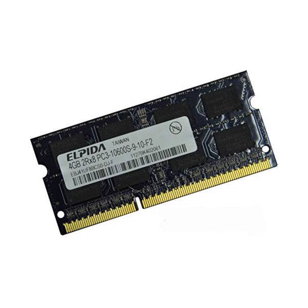ELPIDA DDR3 PC3 10600s MHz 1333 RAM 4GB، رم لپ تاپ الپیدا مدل 1333 DDR3 PC3 10600S MHz ظرفیت 4 گیگابایت