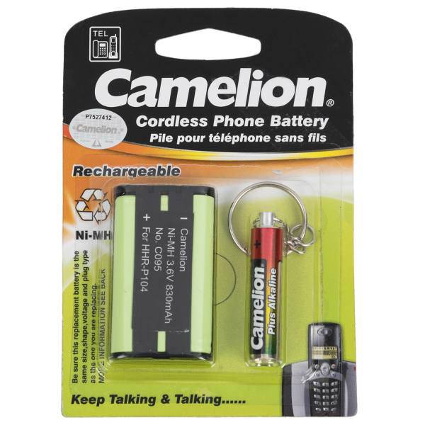 Camelion C095 830mAh Ni-MH Rechargeable Telephone Battery With Keychain، باتری تلفن قابل شارژ Ni-MH کملیون مدل C095 با ظرفیت 830 میلی آمپر ساعت همراه با جاسوییچی