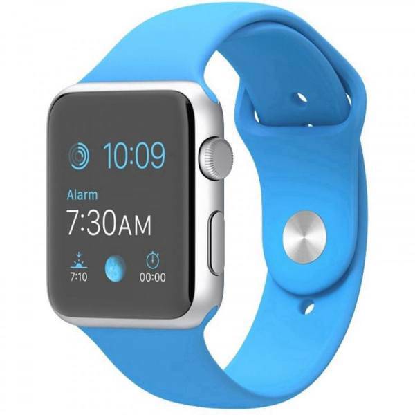 Apple Watch 38mm Silver Aluminum Case With Blue Sport Band، ساعت مچی هوشمند اپل واچ مدل 38mm Silver Aluminum Case With Blue Sport Band