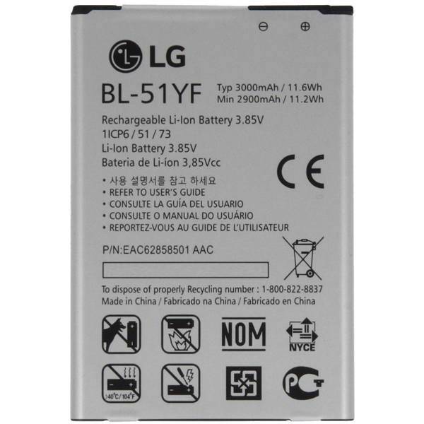 LG BL-51YF 3000mAh Battery For LG G4، باتری موبایل ال جی مدل BL-51YF با ظرفیت 3000mAh مناسب برای گوشی ال جی G4