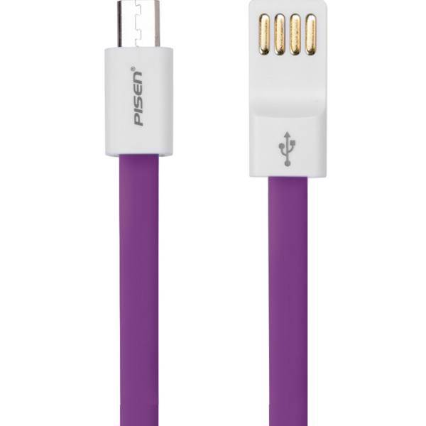 Pisen MU01-800F Flat USB To microUSB Cable 0.8m، کابل تخت تبدیل USB به microUSB پایزن مدل MU01-800F به طول 0.8 متر