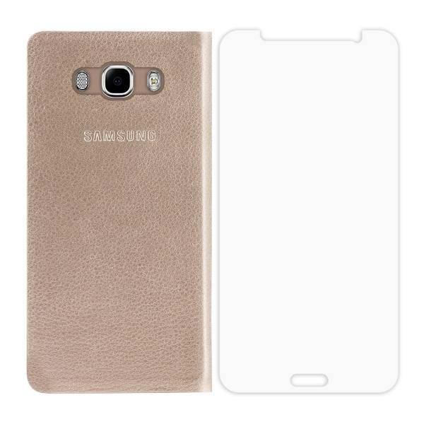 EW Cover RF7 Flip Cover With Tempered Glass For Samsung Galaxy J7 2016، کیف کلاسوری ای دبلیو کاور مدل RF7 به همراه محافظ صفحه مناسب برای گوشی موبایل سامسونگ گلکسی J7 2016